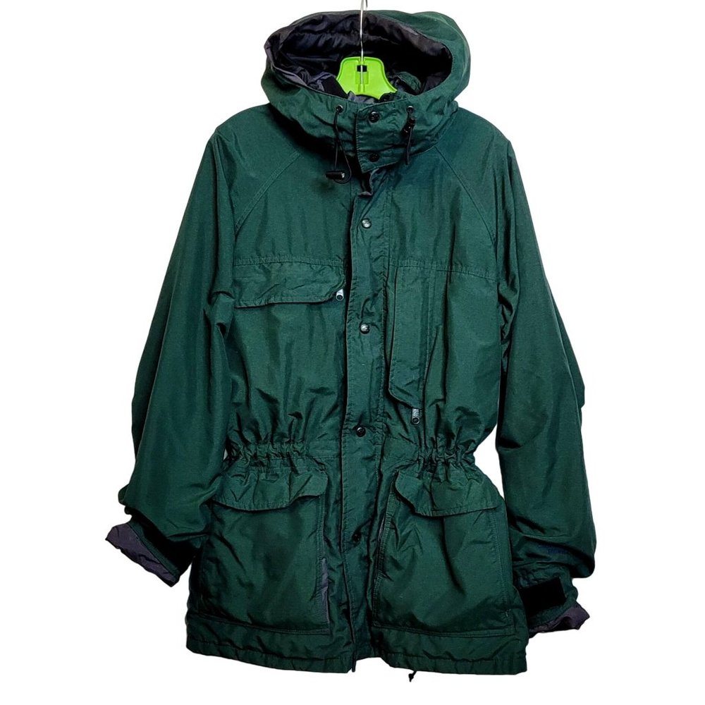 Gore Tex Solstice Jacket Green Hooded No Liner Mesh Inside Repaired Size Large